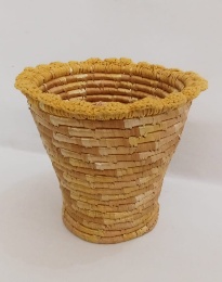 Wheat Grass Dustbin/Flower Vase with Crochia