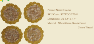 Wheat Grass Coaster with Crochia